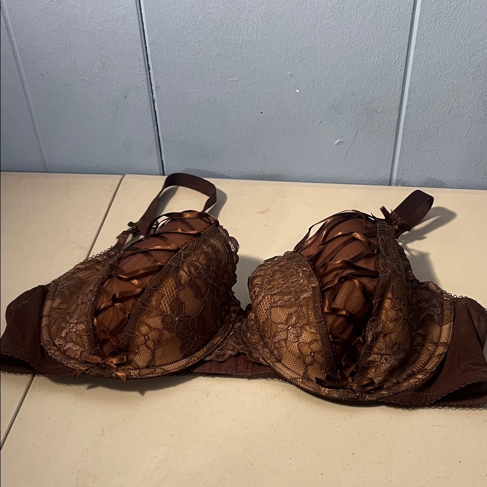 Adore me 42 DD bra brown lace underwire